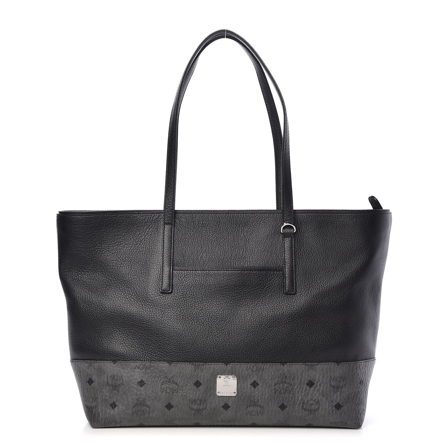 MCM Calfskin Visetos Anya Shopper Tote Black 1 of 9