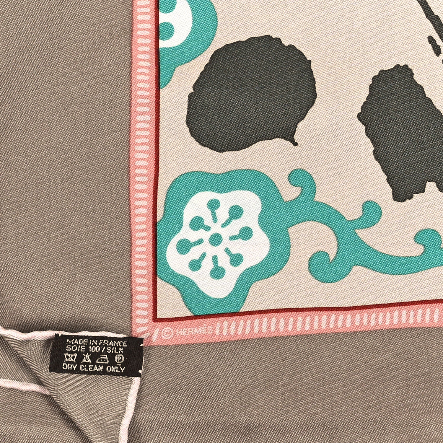 Hermes Silk Twill L Annee Du Dragon Pocket Square Scarf 3 of 4