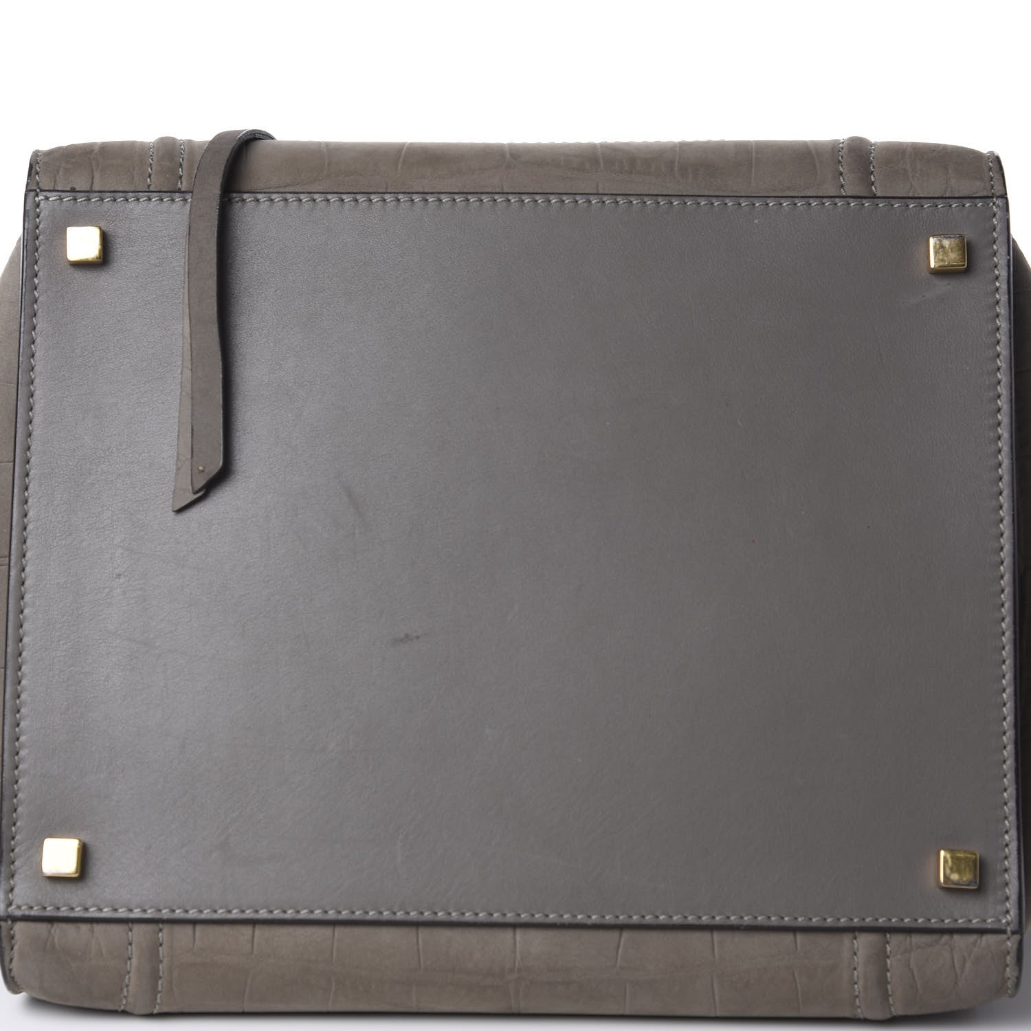 Celine Crocodile Embossed Nubuck Medium Phantom Luggage Grey 14 of 15