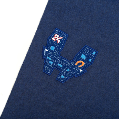 Hermes Cashmere Wool Space University Muffler Bleu Outremer 5 of 5