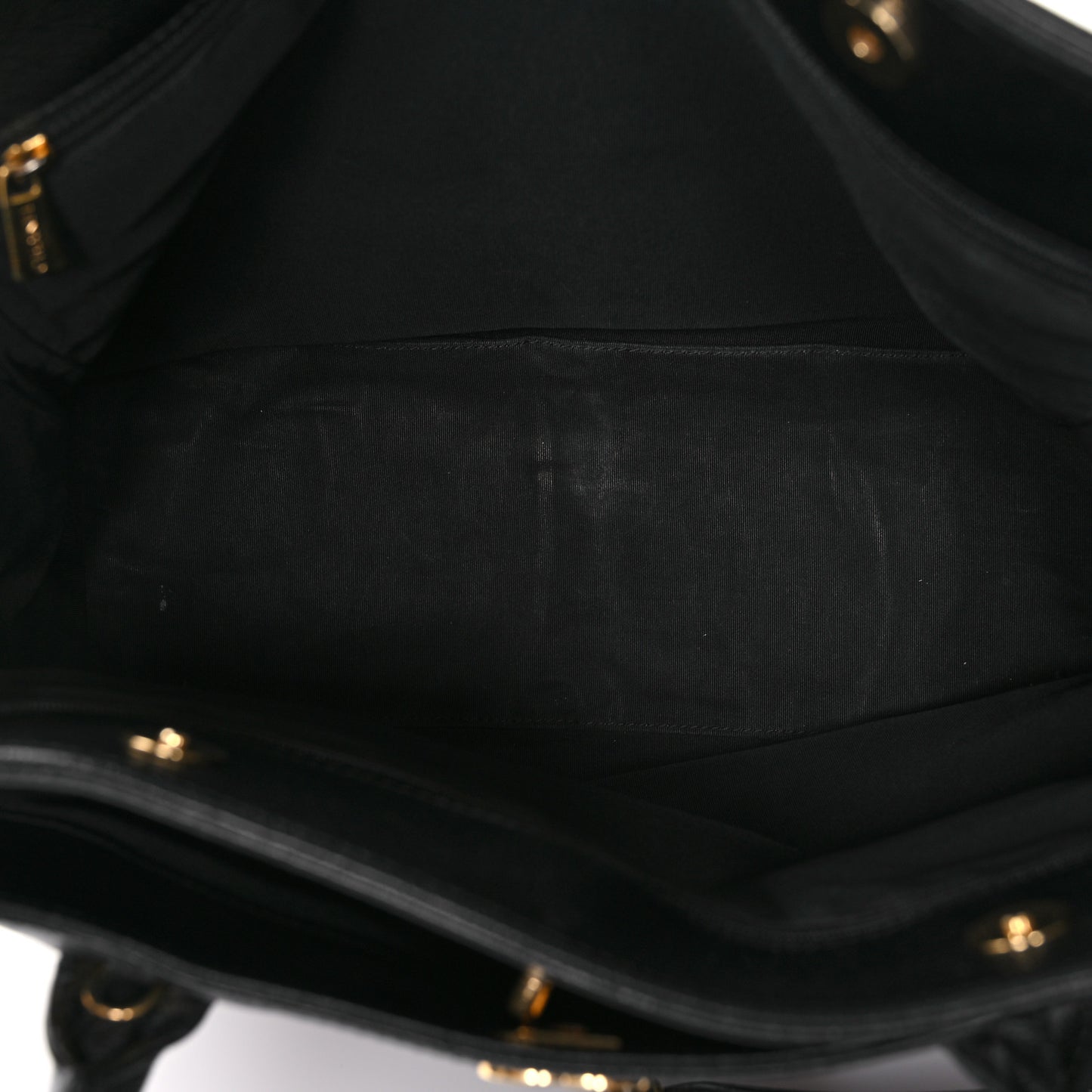 Calfskin Cerf Executive Shopper Tote Black