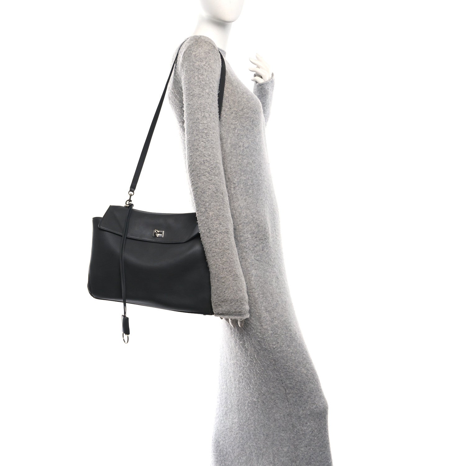 Balenciaga Natural Smooth Calfskin Medium Rodeo Top Handle Handbag Grey 2 of 11