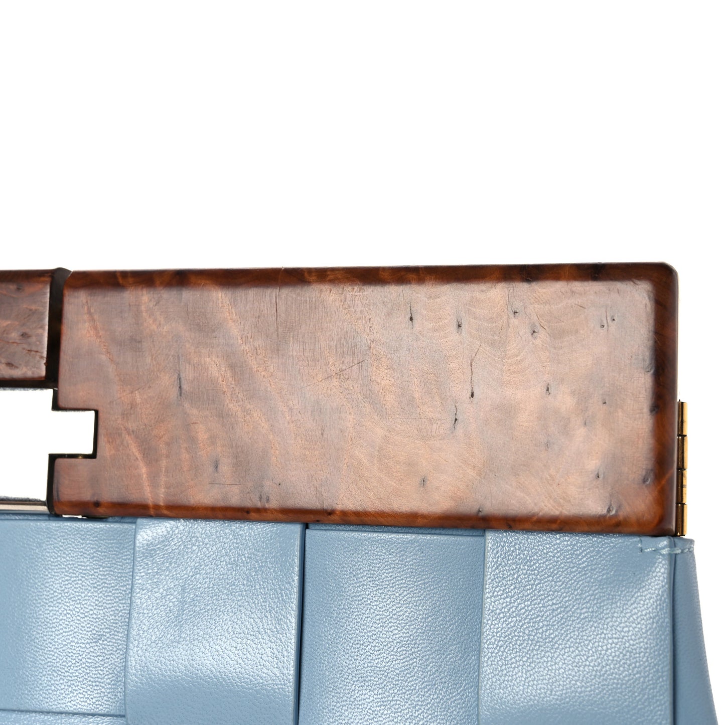 Nappa Intrecciato The Snap Clutch Ice Blue