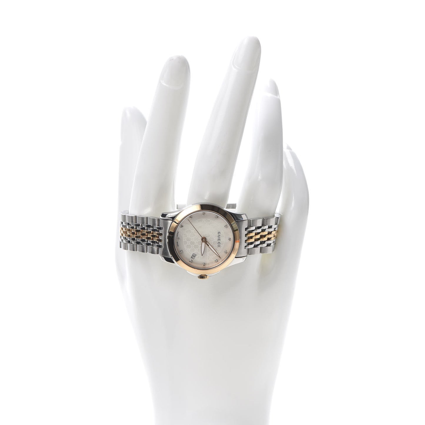 Stainless Steel Diamond 27mm 126.5 G-Timeless Quartz Watch White
