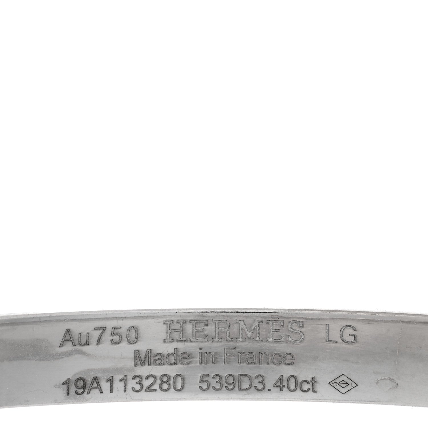 Hermes 18K White Gold Diamond PM Kelly Full Pave Bracelet LG 3 of 4