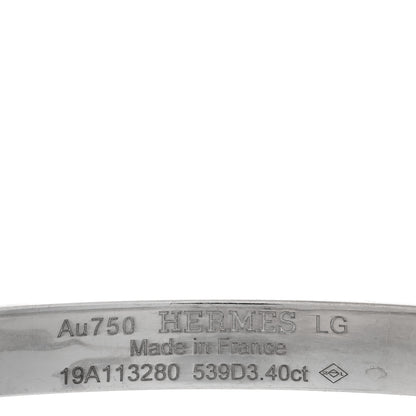 Hermes 18K White Gold Diamond PM Kelly Full Pave Bracelet LG 3 of 4