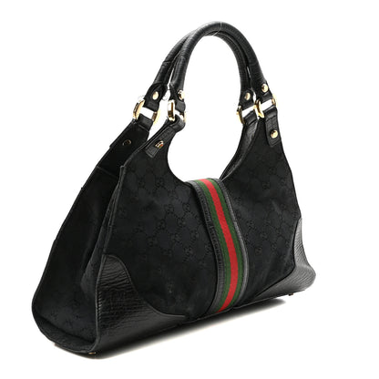 Gucci Monogram Web Junco Shoulder Bag Black 3 of 12