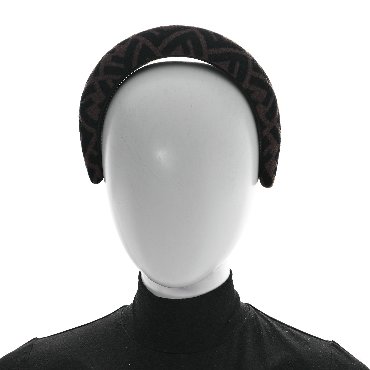 Fendi Wool Cashmere FF Logo Headband Tobacco 2 of 4