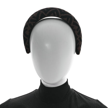 Fendi Wool Cashmere FF Logo Headband Tobacco 2 of 4