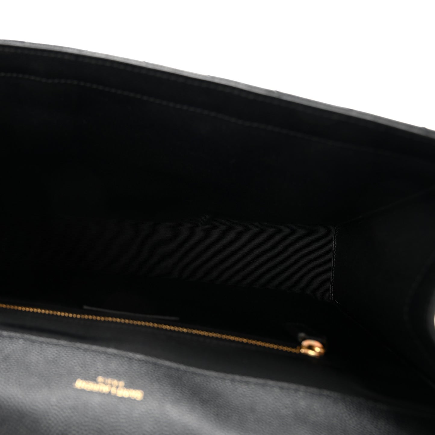 Grain De Poudre Matelasse Chevron Large Monogram Satchel Black