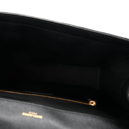 Saint Laurent Grain De Poudre Matelasse Chevron Large Monogram Satchel Black 5 of 9