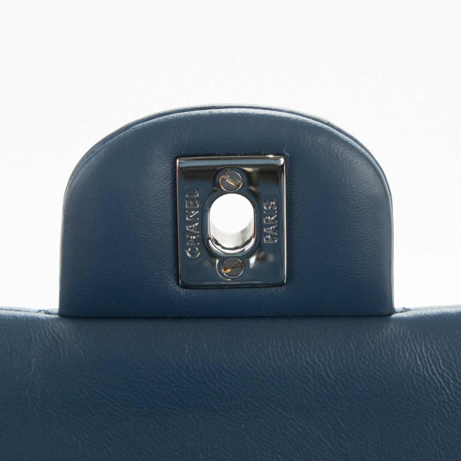 Chanel Lambskin Quilted Medium Double Flap Dark Blue 5 of 8