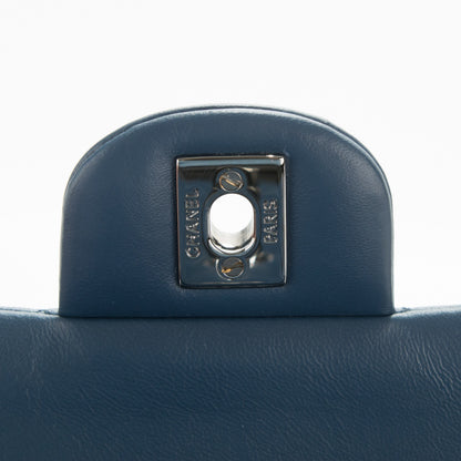 Chanel Lambskin Quilted Medium Double Flap Dark Blue 5 of 8