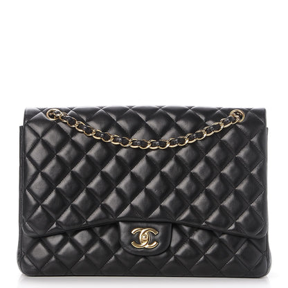 Chanel Lambskin Quilted Maxi Single Flap Black 1 of 9