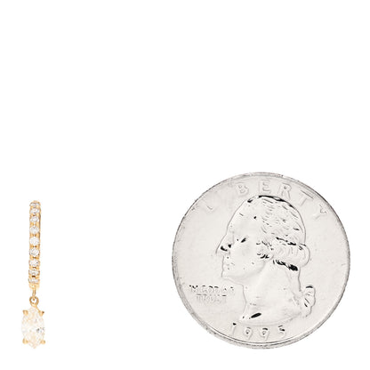 Anita Ko 18K Yellow Gold Diamond Single Marquise Huggie Drop Earring 2 of 4