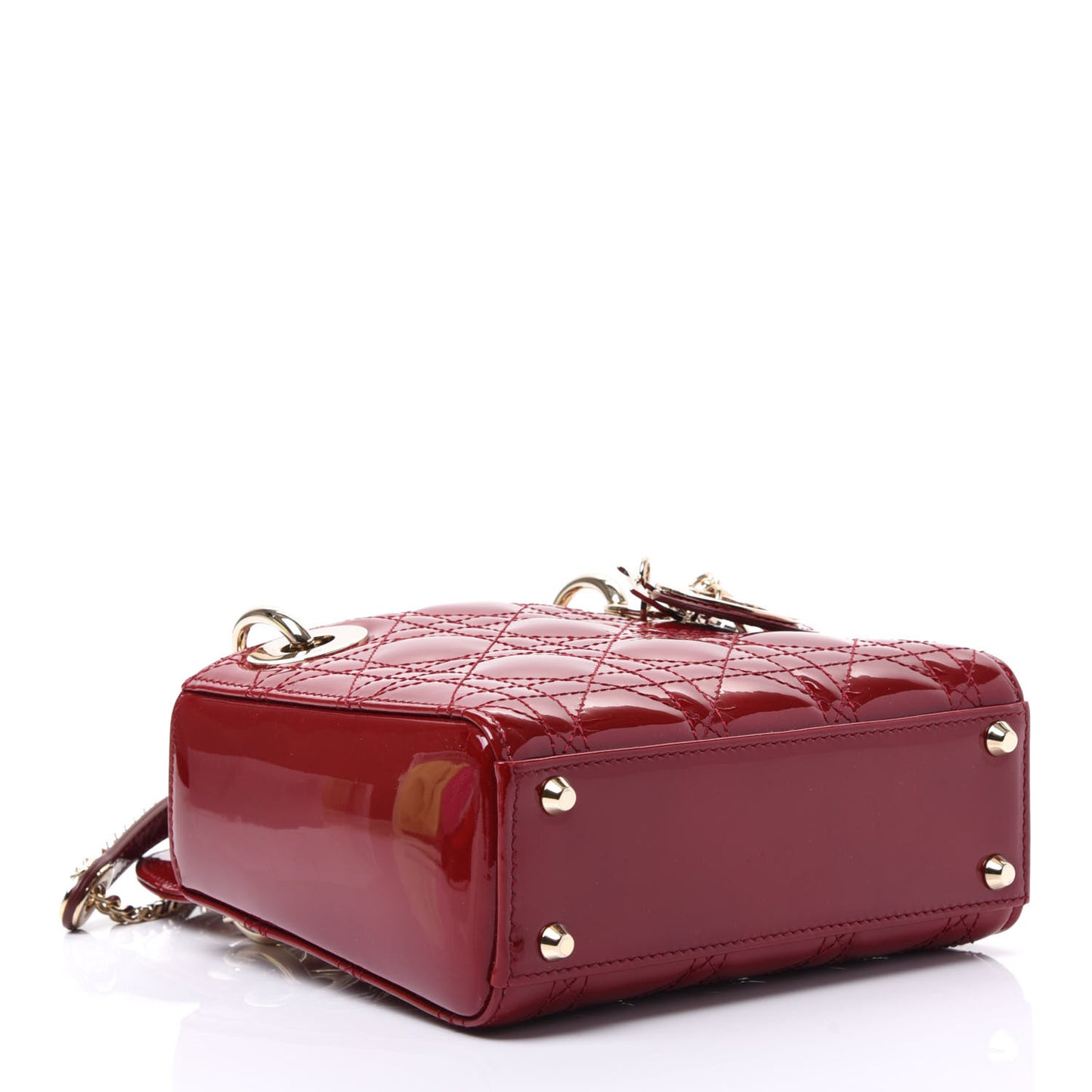 Patent Cannage Mini Lady Dior Red