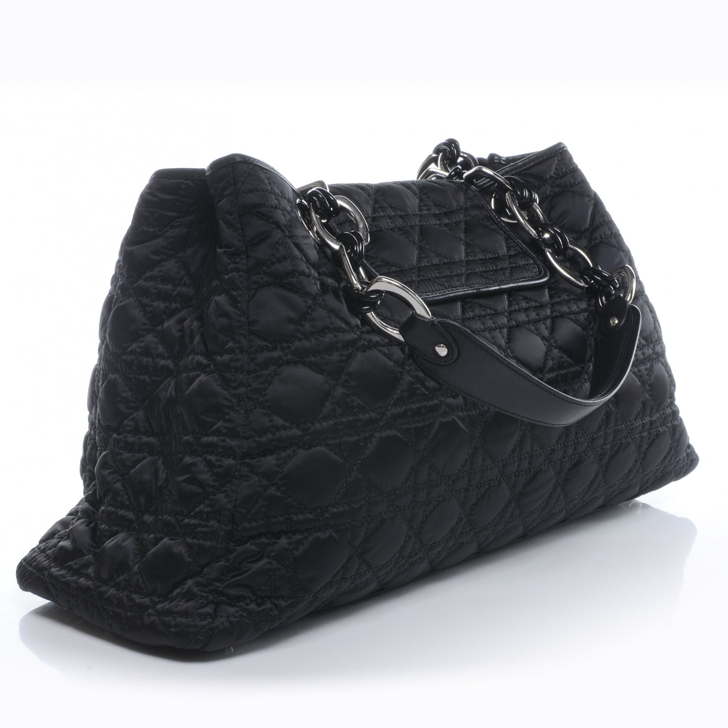 Christian Dior Nylon Cannage Medium Charming Lock Tote Black 3 of 7
