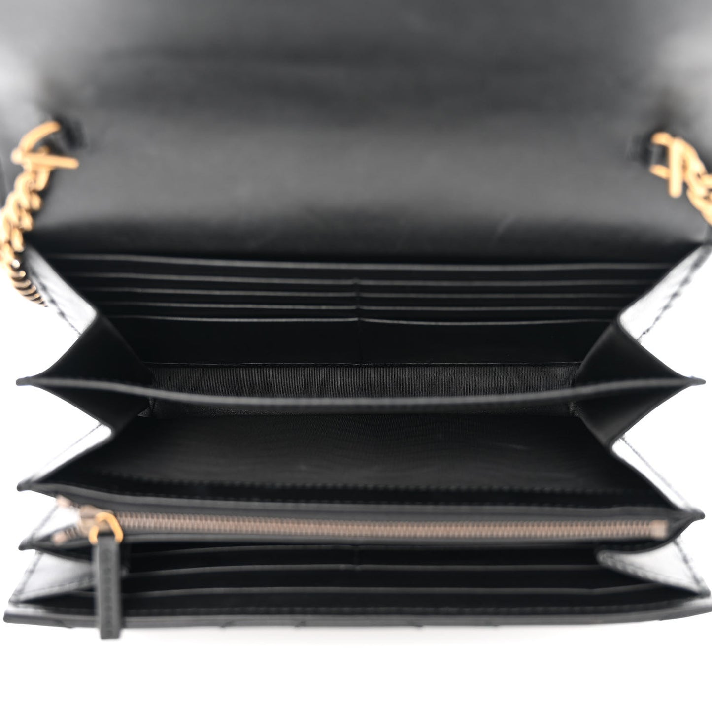 Calfskin Matelasse GG Marmont Chain Wallet Black