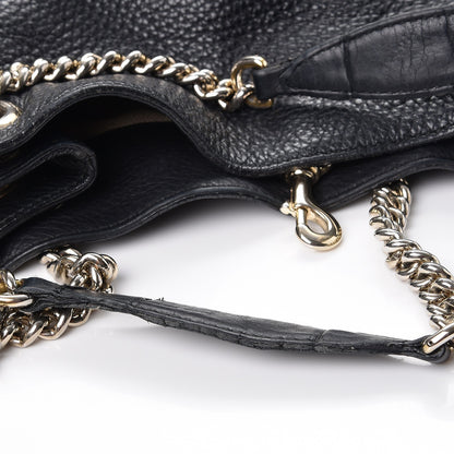 Gucci Pebbled Calfskin Medium Soho Chain Shoulder Bag Black 11 of 13