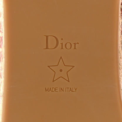 Christian Dior Cotton D-Stripes Embroidered Granville 15mm Espadrilles 40.5 Deep Nude 7 of 9