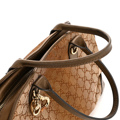 Gucci Monogram Lurex Heart Bit Charm Dome Satchel Bronze 13 of 13