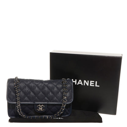 Chanel Caviar French Riviera Flap Dark Navy Blue 5 of 9