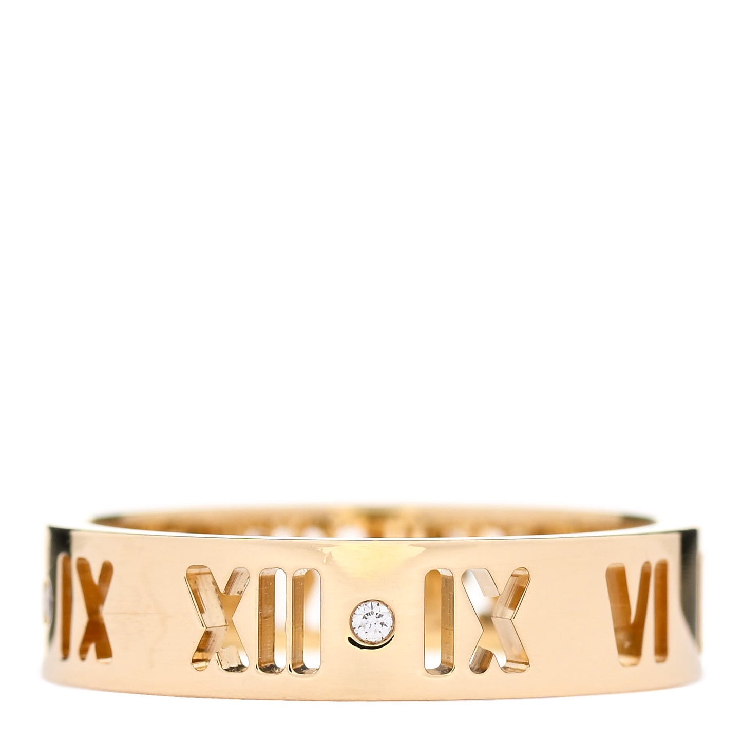18K Yellow Gold Diamond Wide Atlas Pierced Ring 57 8