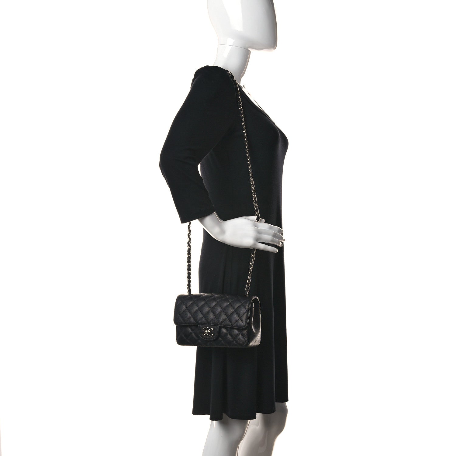 Chanel Caviar Quilted Mini Rectangular Flap Black 2 of 10