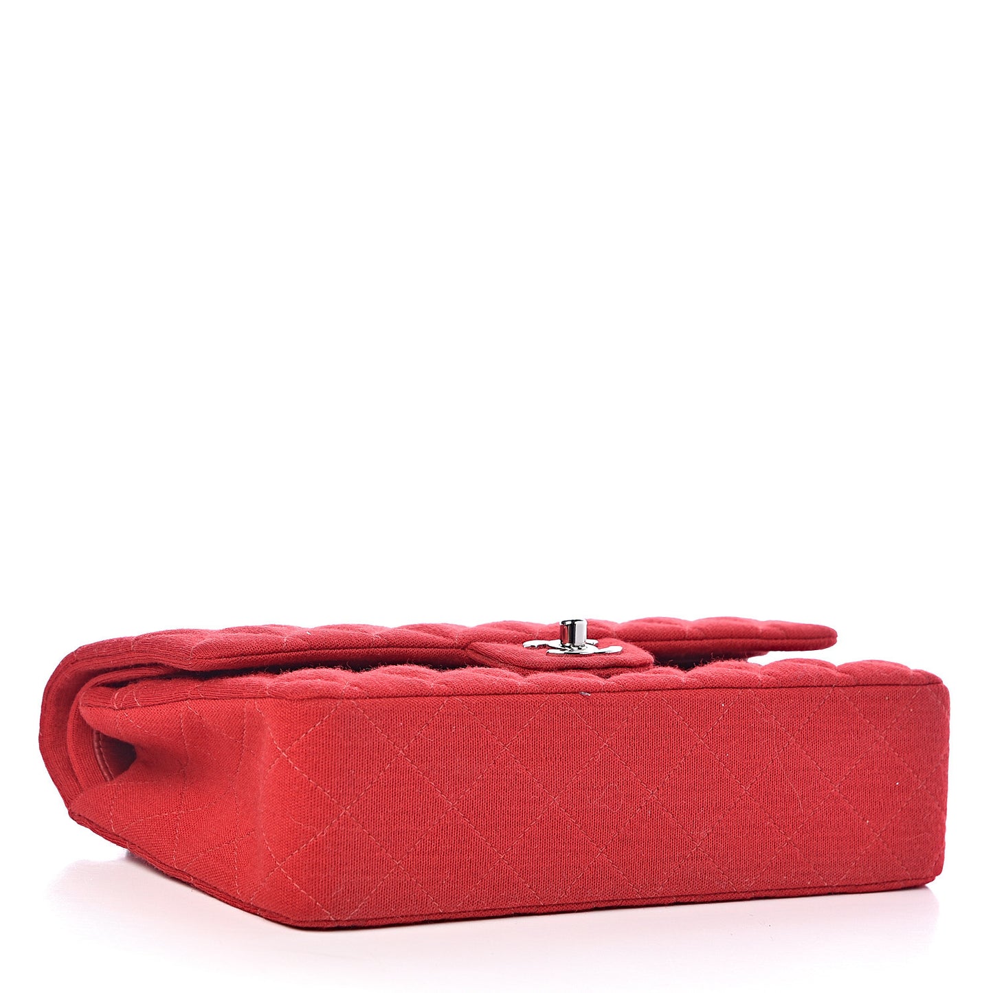 Jersey Quilted Medium Double Flap Bijoux Chain Red