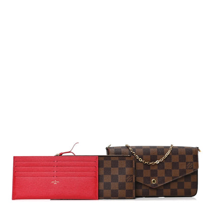 Louis Vuitton Damier Ebene Pochette Felicie Chain Wallet 2 of 7