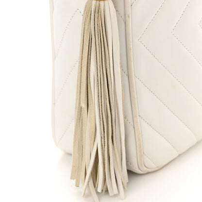 Chanel Lambskin Quilted CC Tassel Camera Case White 12 of 18