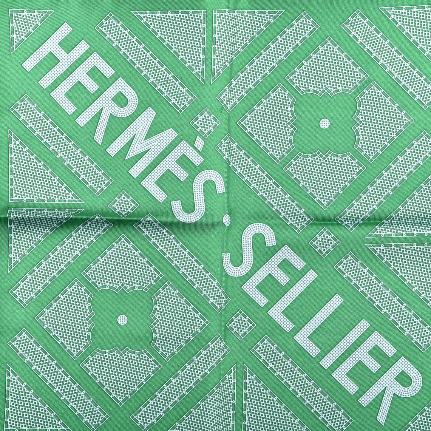 Silk Gavroche Sellier Pocket Square Scarf Vert Rose