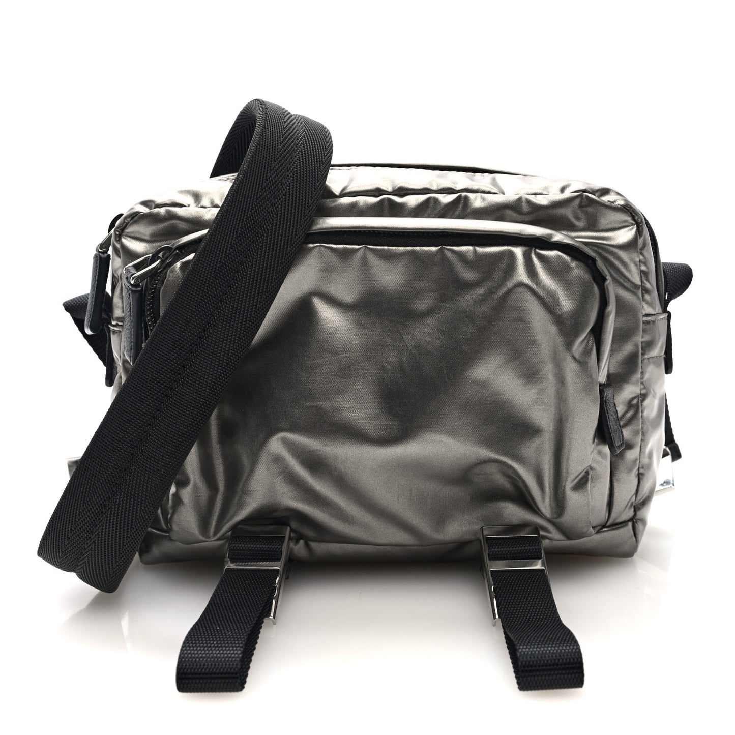 Metallic Nylon Crossbody Bag Ferro