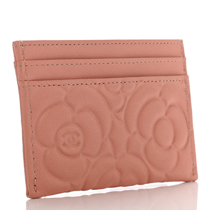Chanel Goatskin Camellia Embossed Card Holder Light Pink 3 of 8
