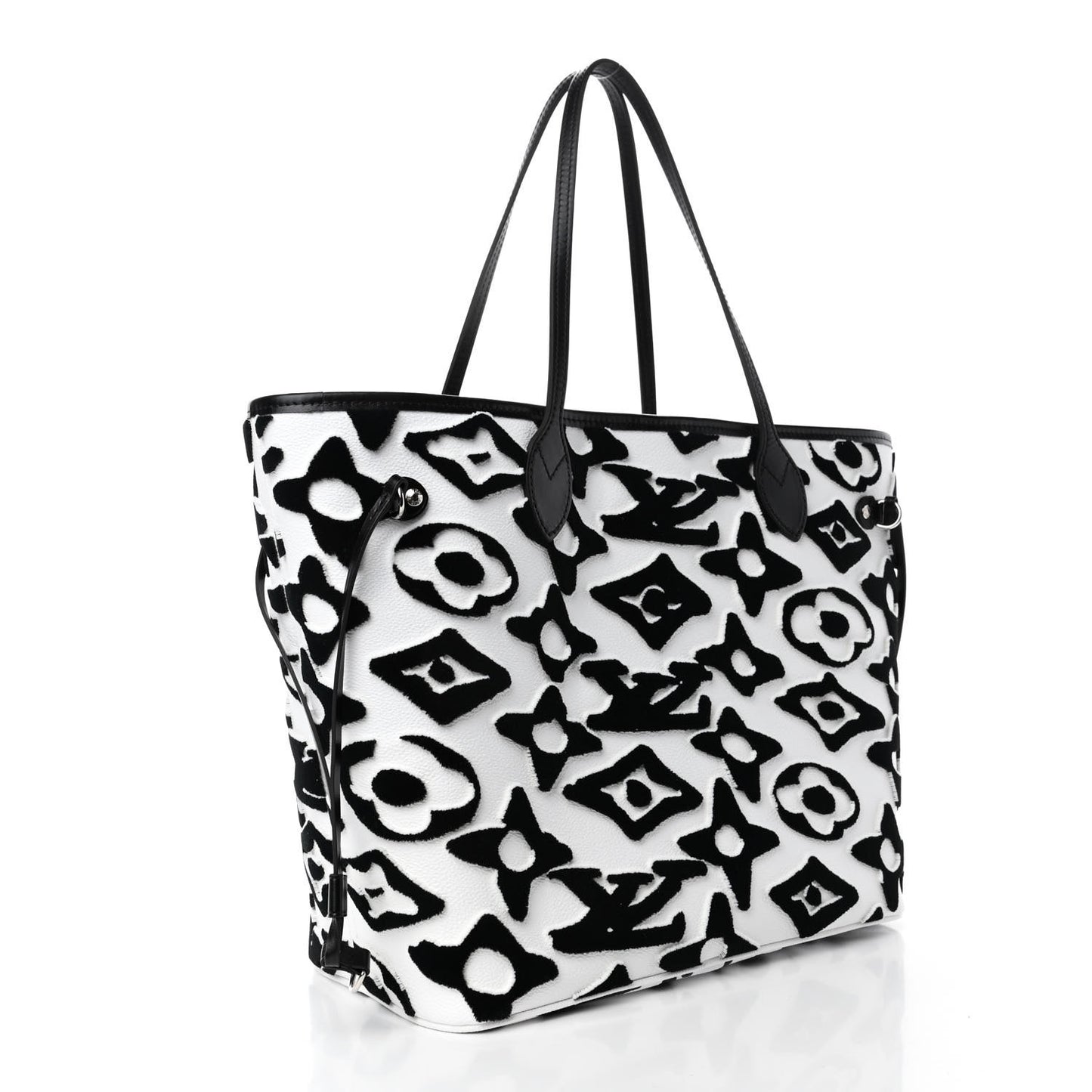 X UF Tufted Monogram Neverfull MM Black White