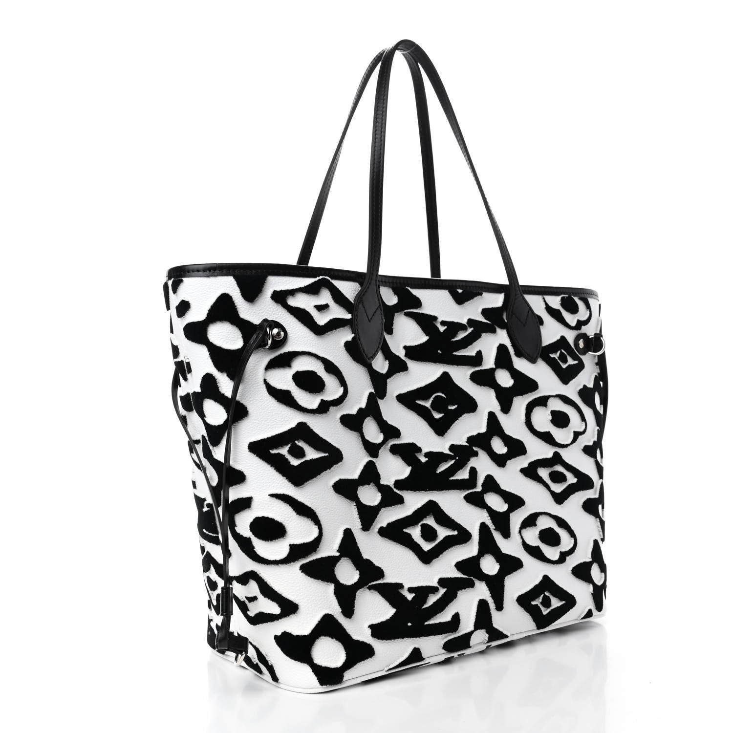 Louis Vuitton X UF Tufted Monogram Neverfull MM Black White 2 of 4