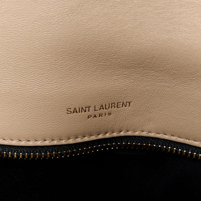 Saint Laurent Lambskin Matelasse Monogram Medium Niki Chain Satchel Dark Beige 6 of 11