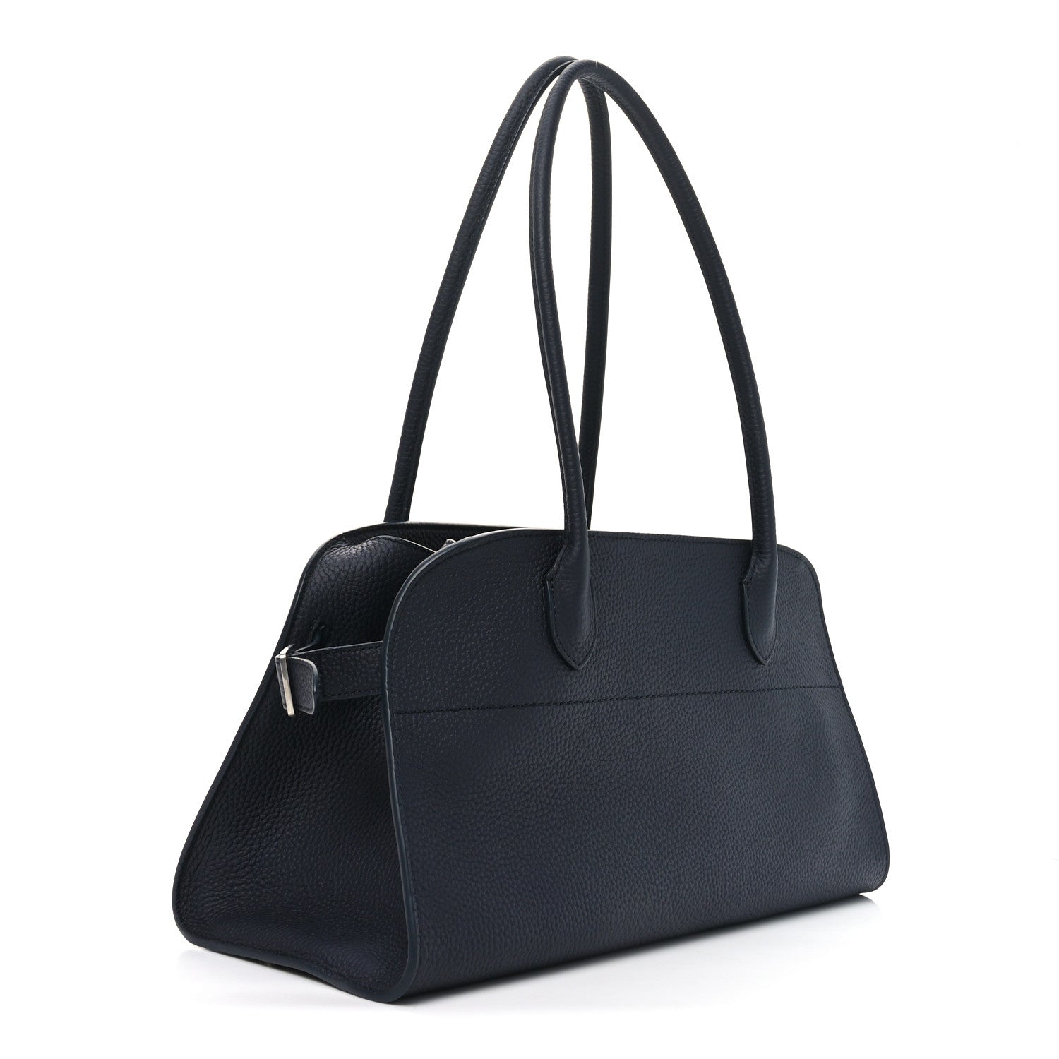 The Row Matte Grained Calfskin Margaux Shoulder 12 Dark Navy 3 of 9