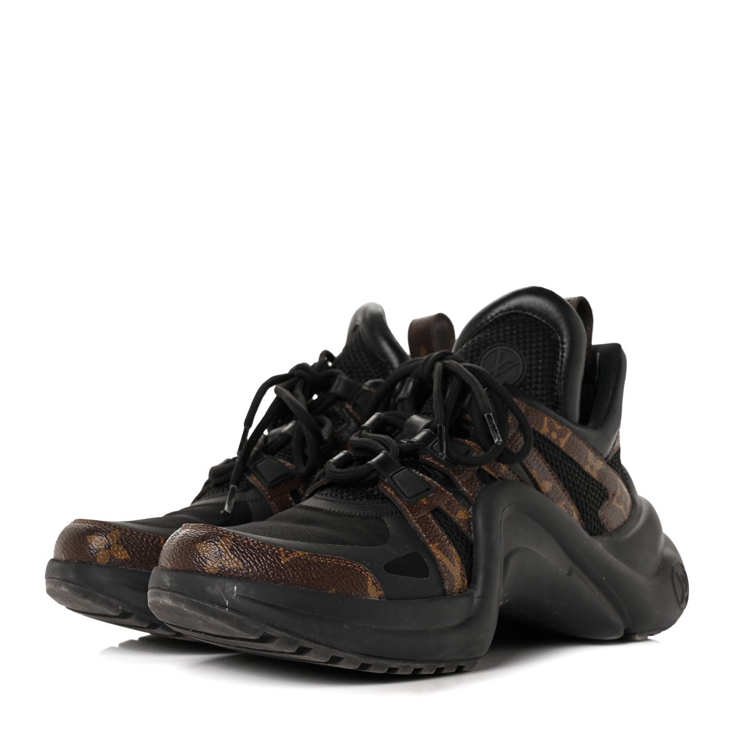 Louis Vuitton Calfskin Patent Monogram LV Archlight Sneakers 37 Black 3 of 6