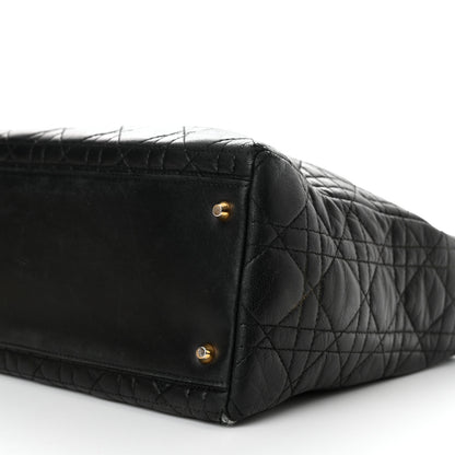 Christian Dior Lambskin Cannage Medium Lady Dior Black 10 of 15