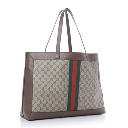 Gucci GG Supreme Monogram Web Ophidia Tote Brown 3 of 10
