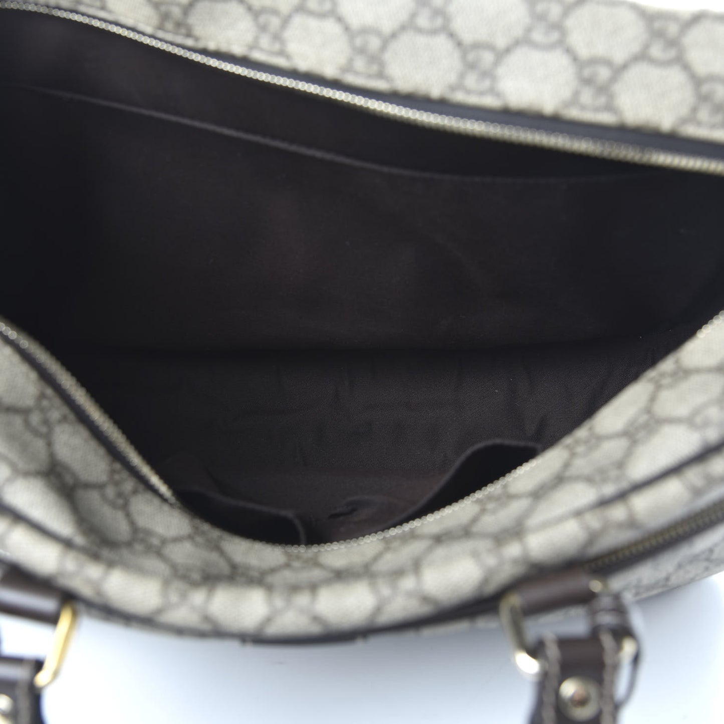 GG Plus Monogram Medium Travel Bag Dark Brown