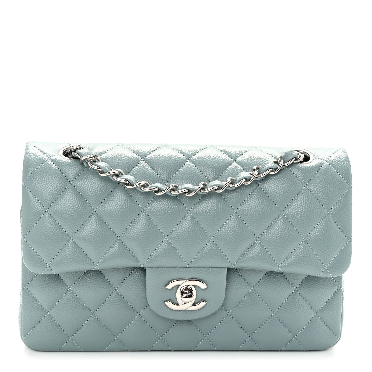 Chanel Caviar Quilted Small Double Flap Blue 1 of 10