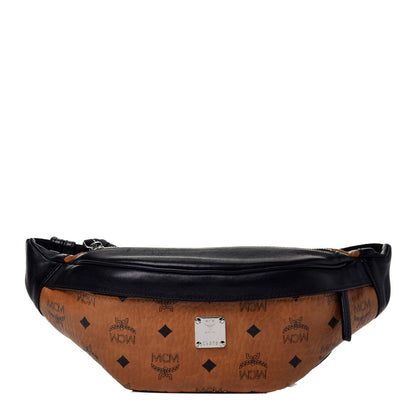 MCM Visetos Waist Bag Black Cognac 1 of 9