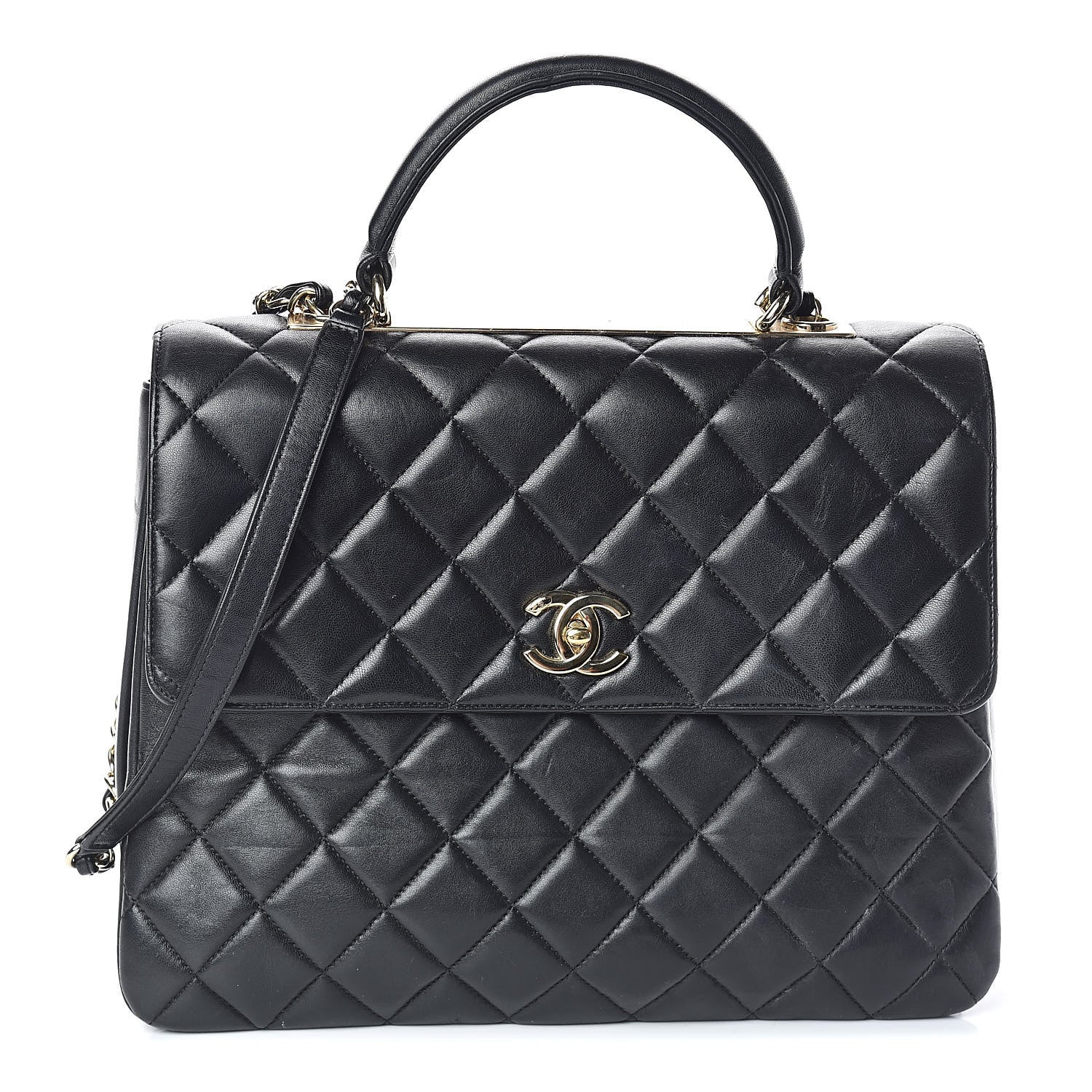 Chanel Lambskin Quilted Large Trendy CC Dual Handle Flap Bag Black 1 of 10