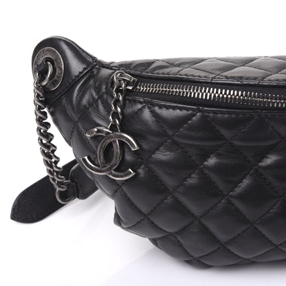 Chanel Lambskin Quilted Banane Waist Bag Fanny Pack Black 9 of 9