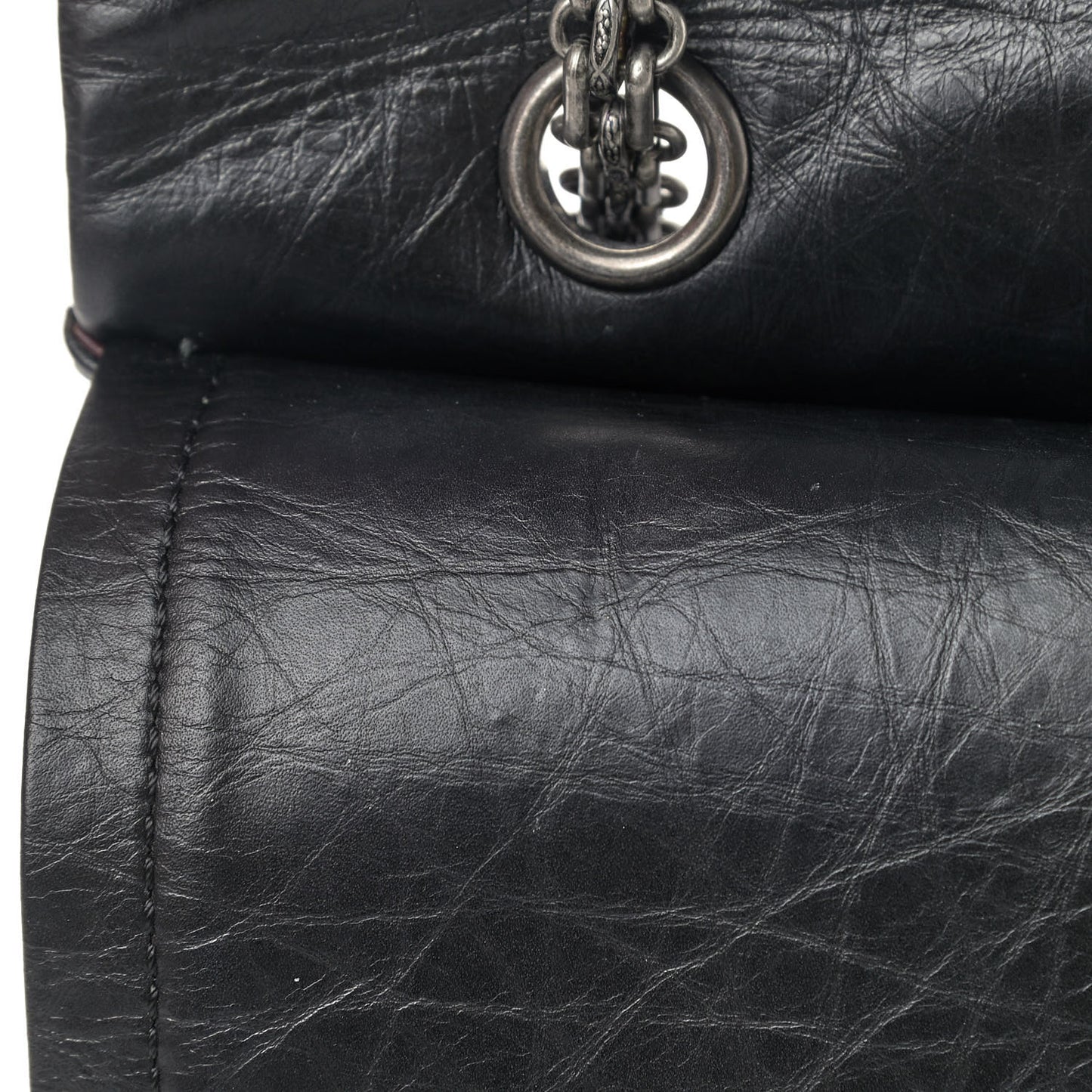 Aged Calfskin Quilted 2.55 Reissue 226 Flap Black