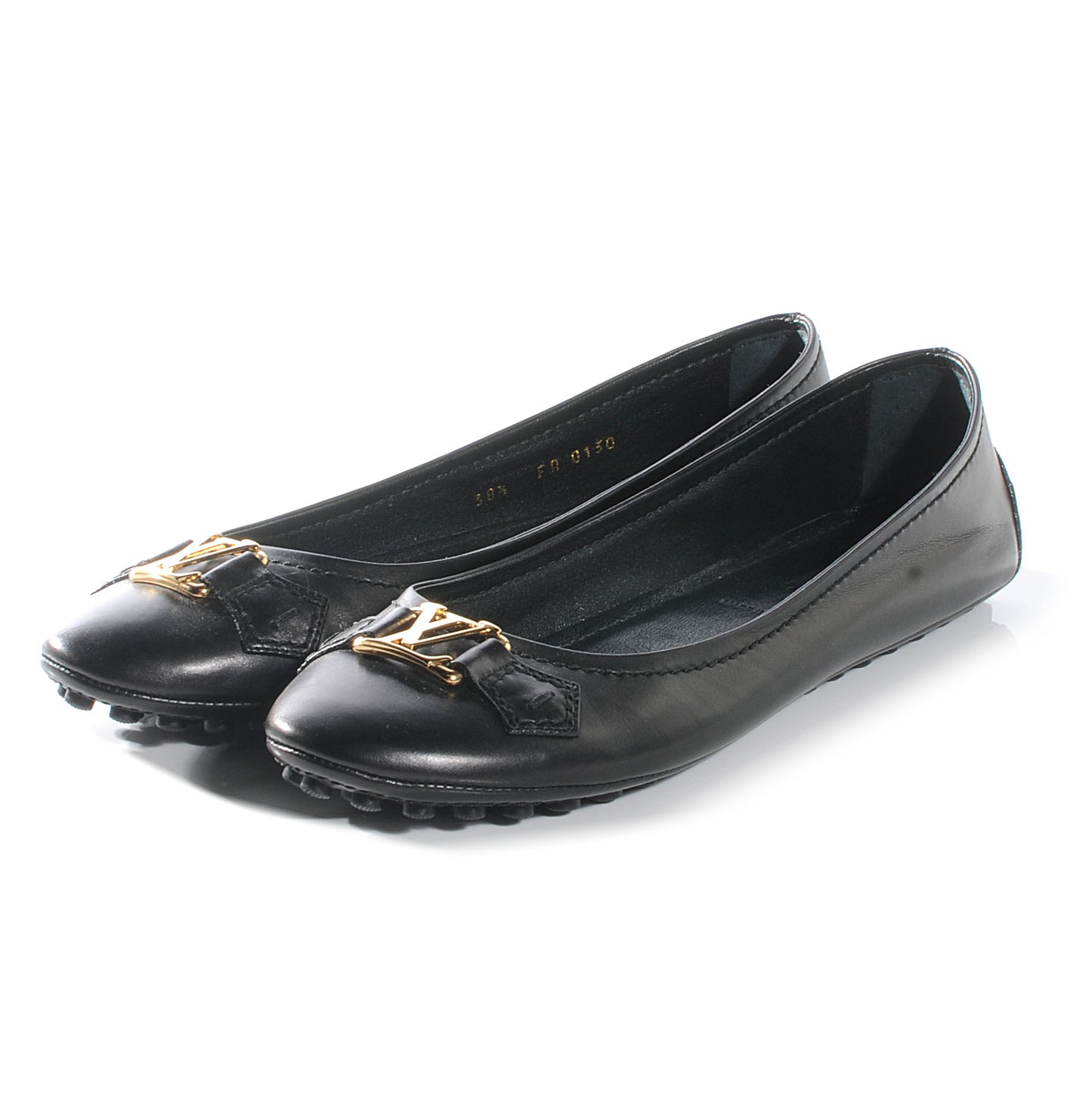 Leather Oxford Ballerina Flats Black 38.5