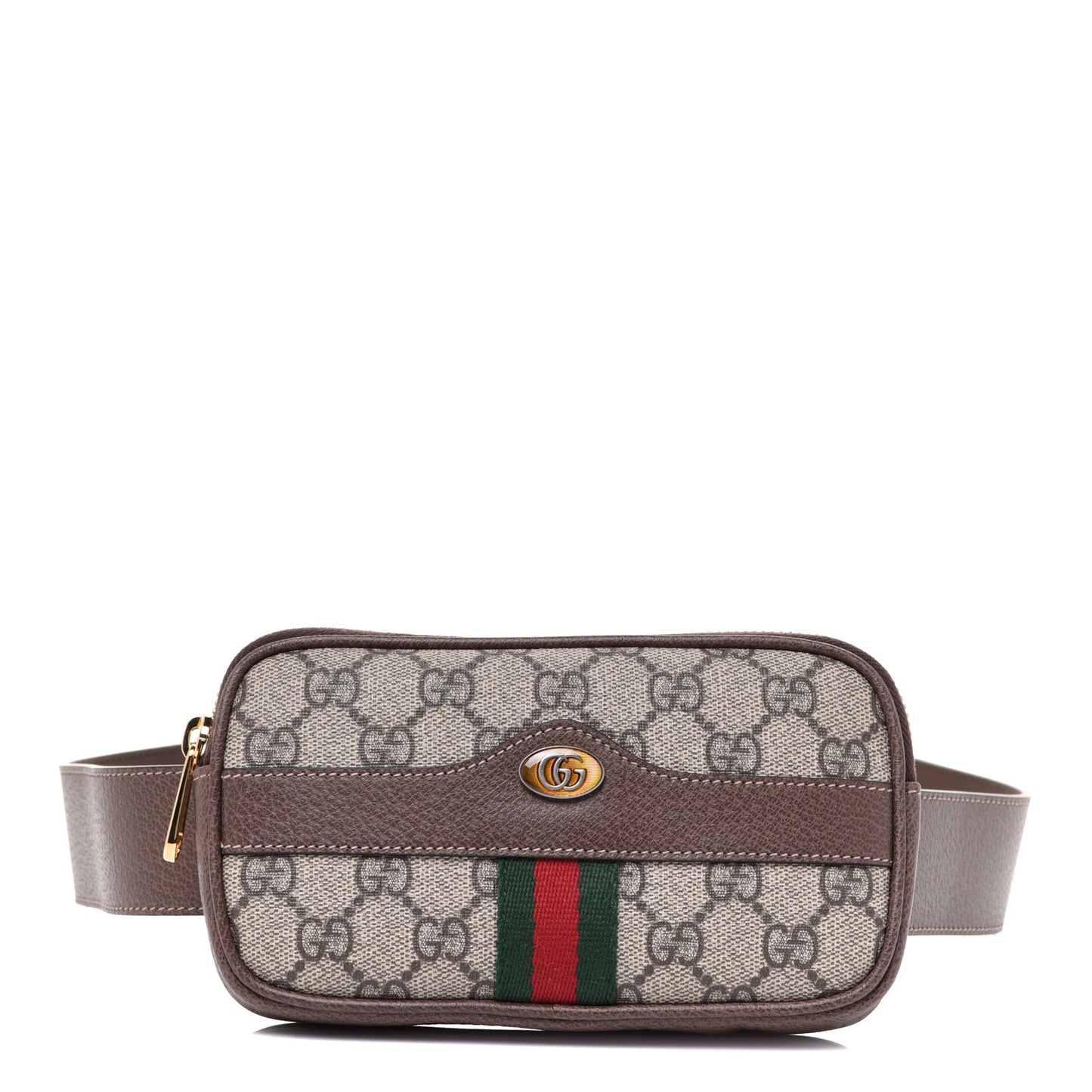 GG Supreme Monogram Web Ophidia Belted iPhone Case 95 38 Dark Brown