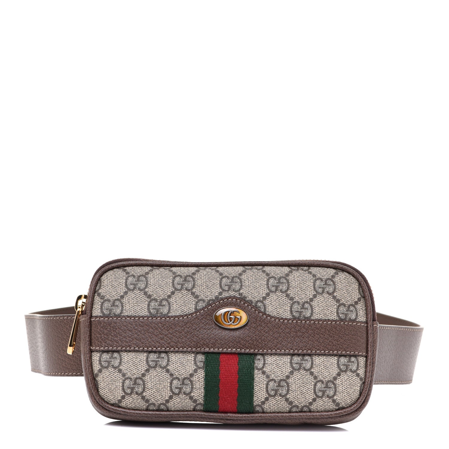 Gucci GG Supreme Monogram Web Ophidia Belted iPhone Case 95 38 Dark Brown 1 of 8